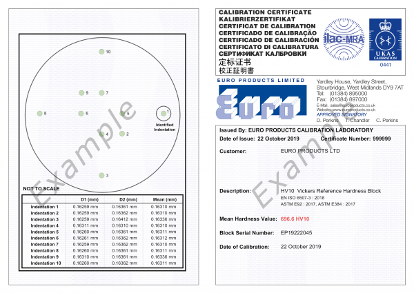 Vickers HV Reference Blocks 65mm Ø x 15mm - For Loads 100kg to 2kg - Image 4