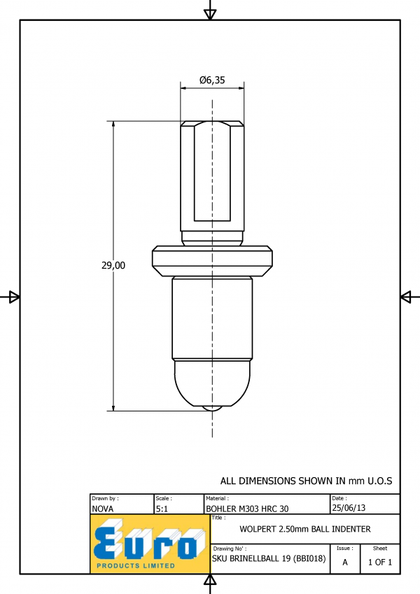 BRINELLBALL19 2.5mm Brinell Ball Indenter supplied with a 2.5mm Carbide Ball - Image 3