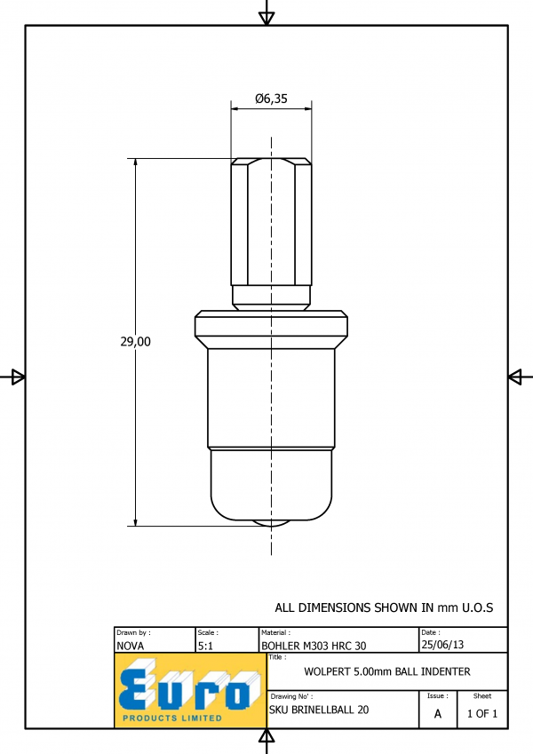 BRINELLBALL20 5mm Brinell Ball Indenter supplied with a 5mm Carbide Ball - Image 3