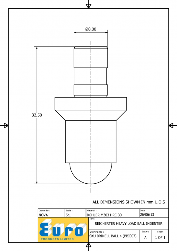 BRINELLBALL4 10mm Brinell Ball Indenter supplied with a 10mm Carbide Ball - Image 3