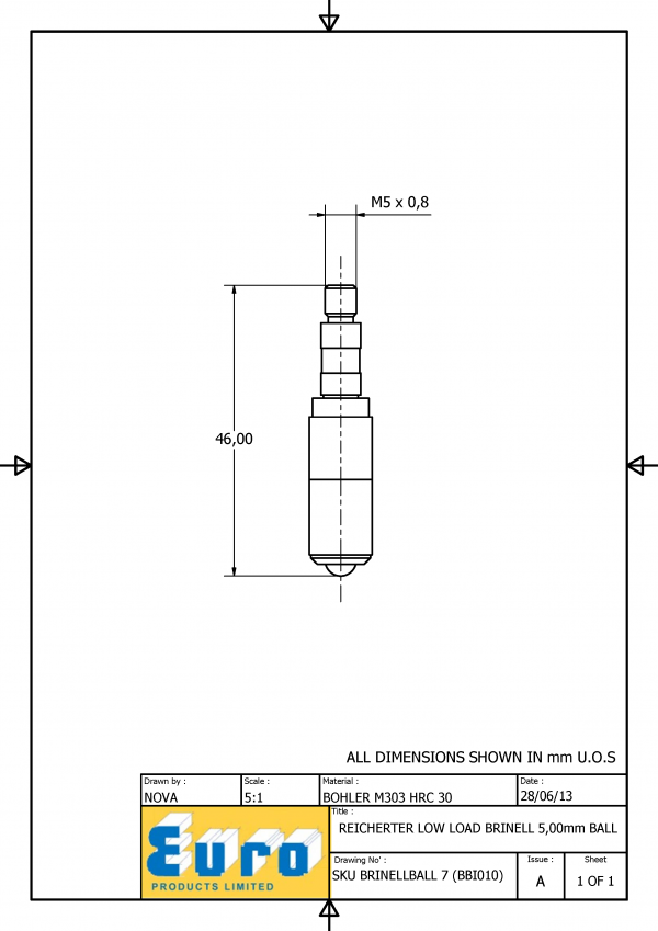 BRINELLBALL7 5mm Brinell Ball Indenter supplied with a 5mm Carbide Ball - Image 3