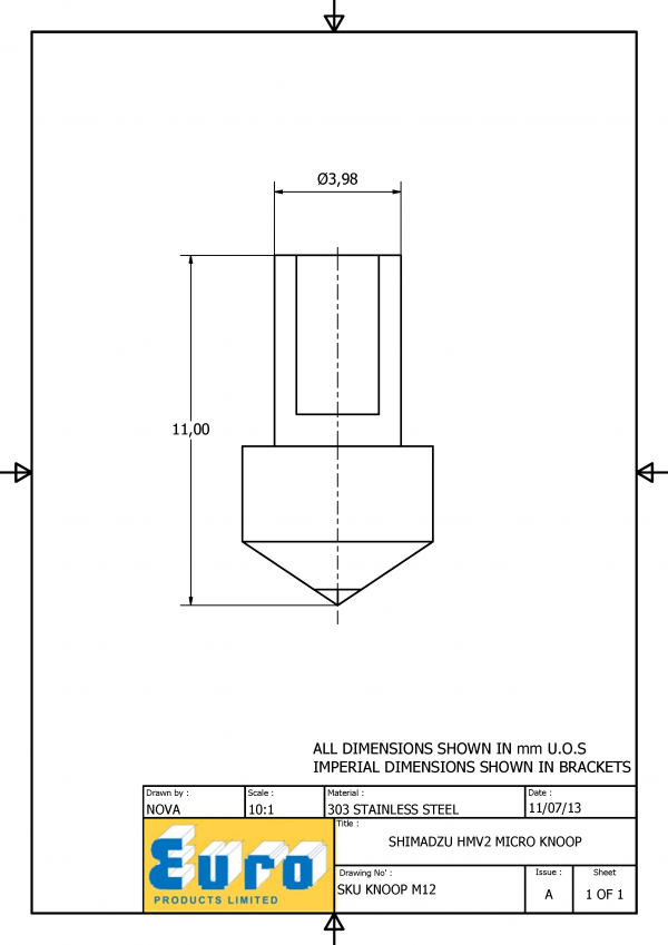 KNOOPM12 Micro Knoop Diamond Testing Indenter - Image 4