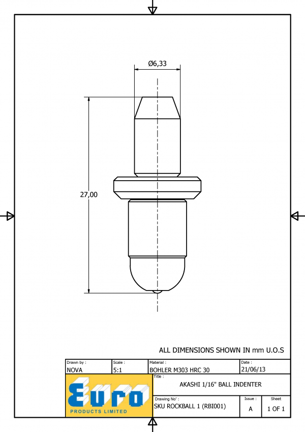 ROCKBALL1 1/16" Ball Indenter supplied with a 1/16" Carbide Ball - Image 3
