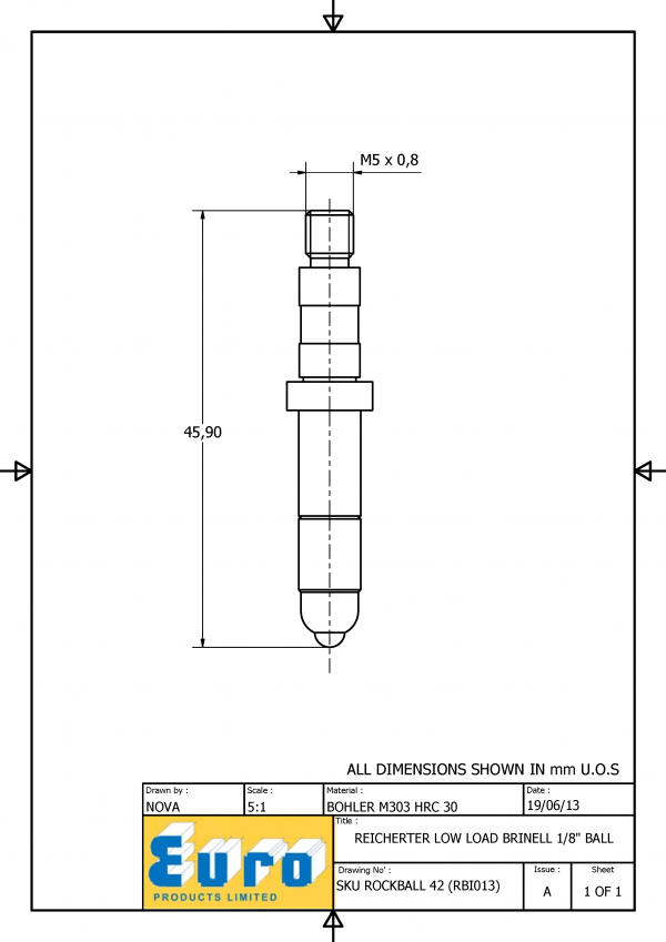 ROCKBALL42 1/8" Ball Indenter supplied with a 1/8" Carbide Ball - Image 3