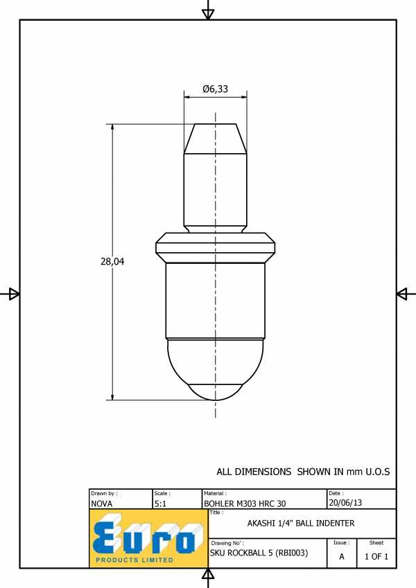 ROCKBALL5 1/4" Ball Indenter supplied with a 1/4" Carbide Ball - Image 3
