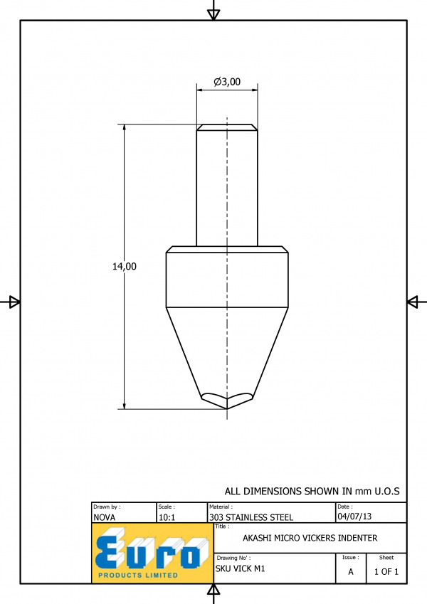 VICKM1 Micro Vickers Diamond Testing Indenter - Image 4