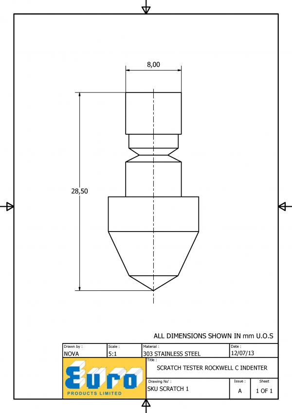 SCRATCH1 Rockwell Diamond Testing Indenter - Image 3