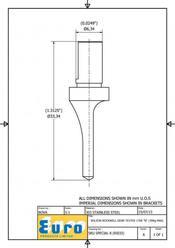 SPECIAL8 Cutaway 1768-N Rockwell Diamond Testing Indenter - Image 3